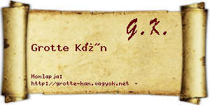 Grotte Kán névjegykártya